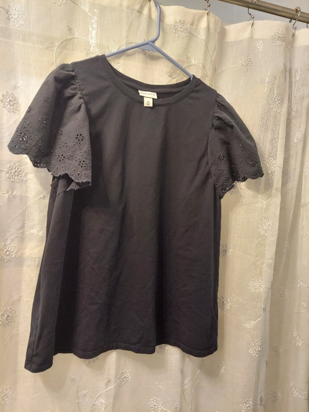 Black ruffle t-shirt